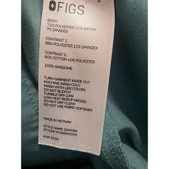 FIGS Zamora Scrub Pants Womens Size Large Blue Green Jogger W18SW2005 - Picture 14 of 14